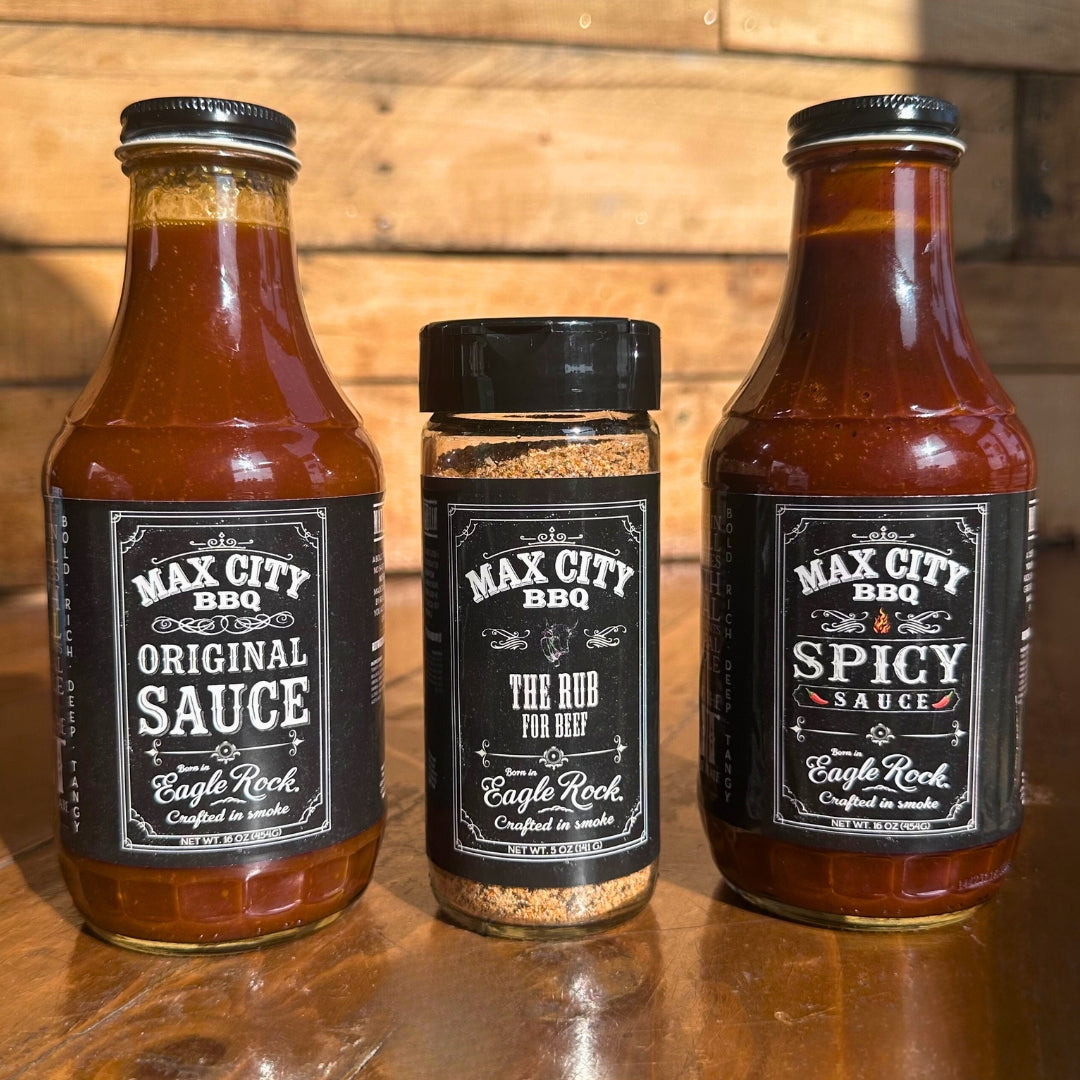 Flavor Trio - Original + Spicy BBQ Sauces, Beef Rub